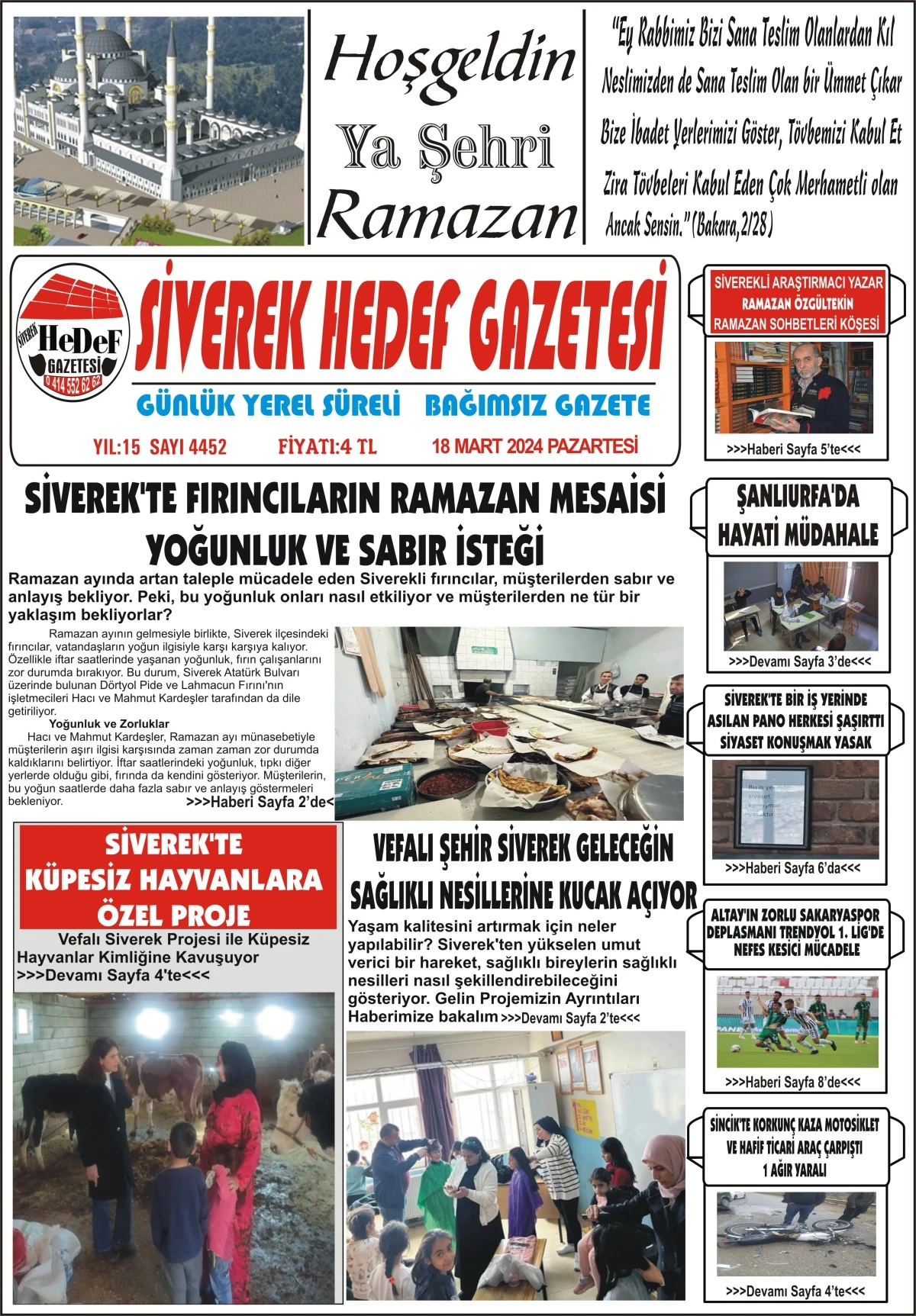 18.03.2024 Tarihli Gazetemiz