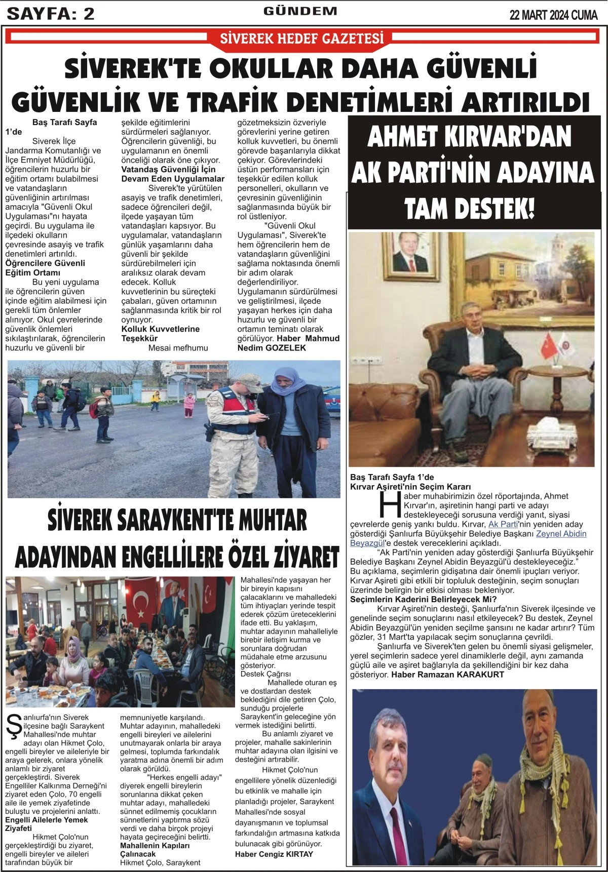 22.03.2024 Tarihli Gazetemiz