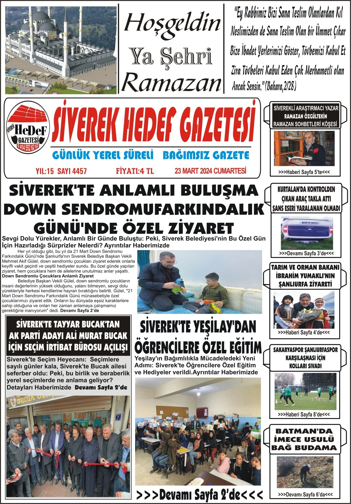 23.03.2024 Tarihli Gazetemiz