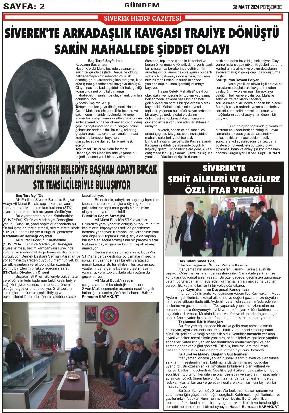 28.03.2024 Tarihli  Gazetemiz