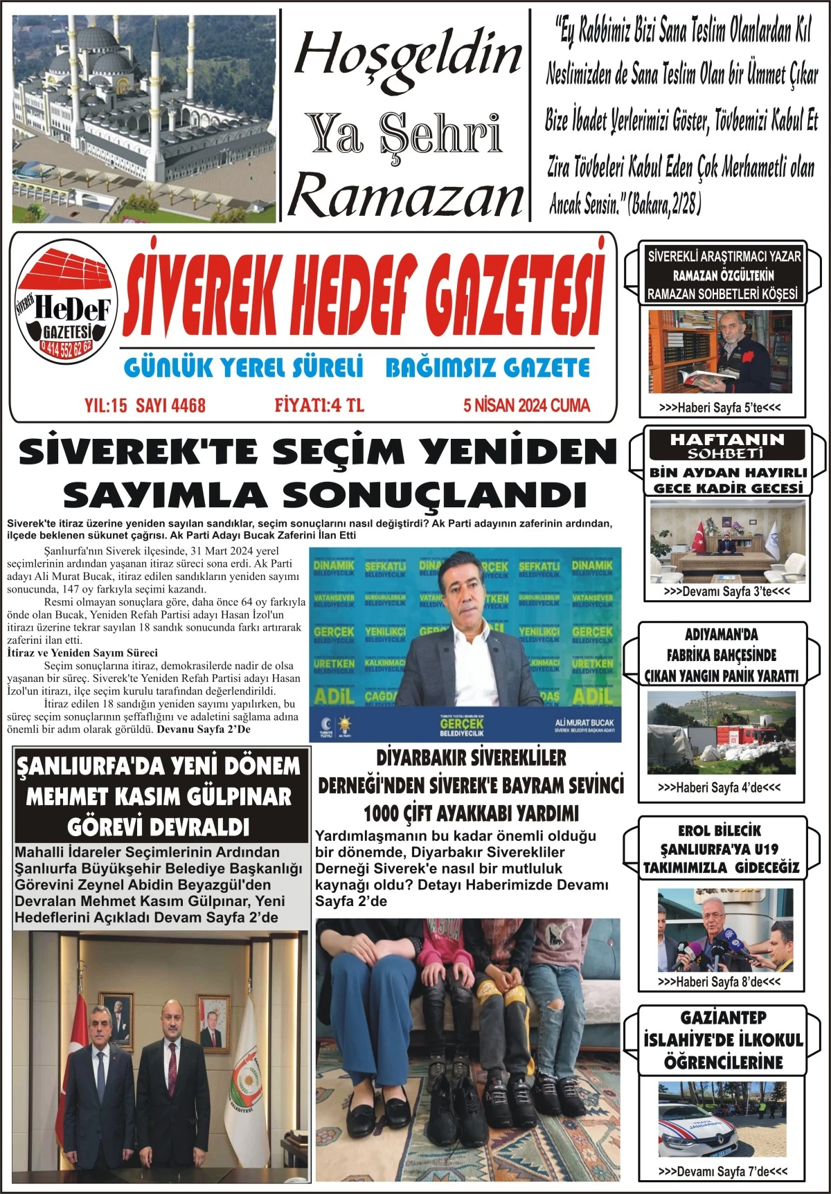 05.04.2024 Tarihli Gazetemiz