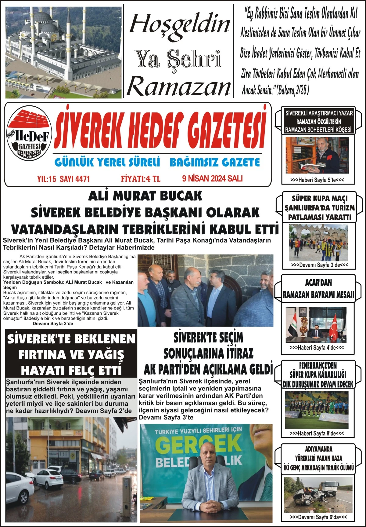 09.04.2024 Tarihli Gazetemiz