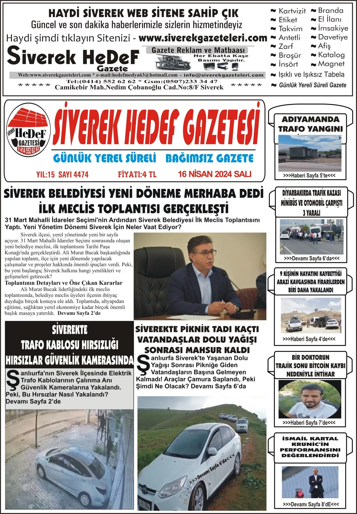 16.04.2024 Tarihli Gazetemiz