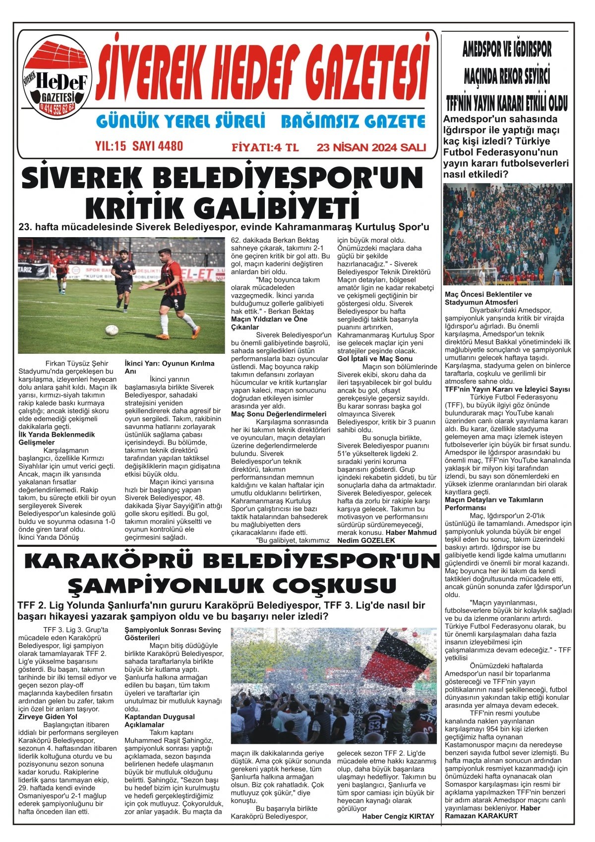 23.04.20024 Tarihli Gazetemiz