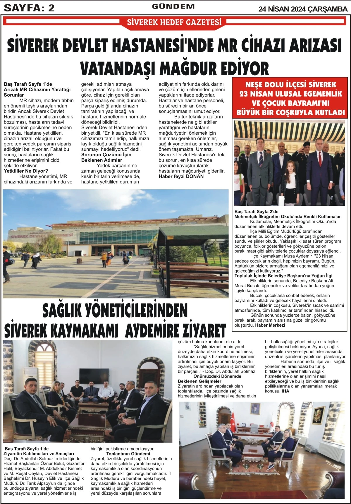 24.04.2024 Tarihli Gazetemiz