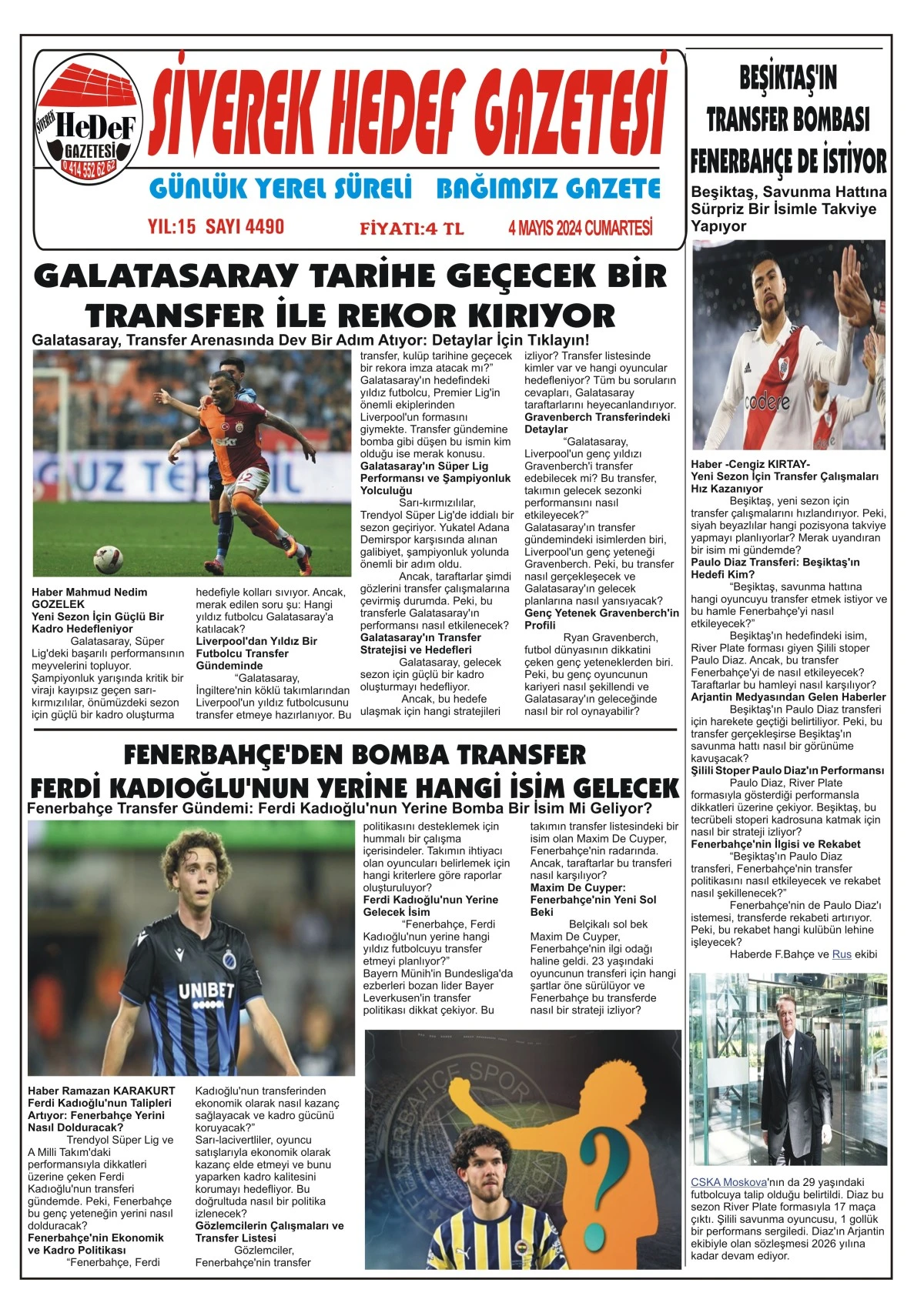 04.05.2024 Tarihli Gazetemiz