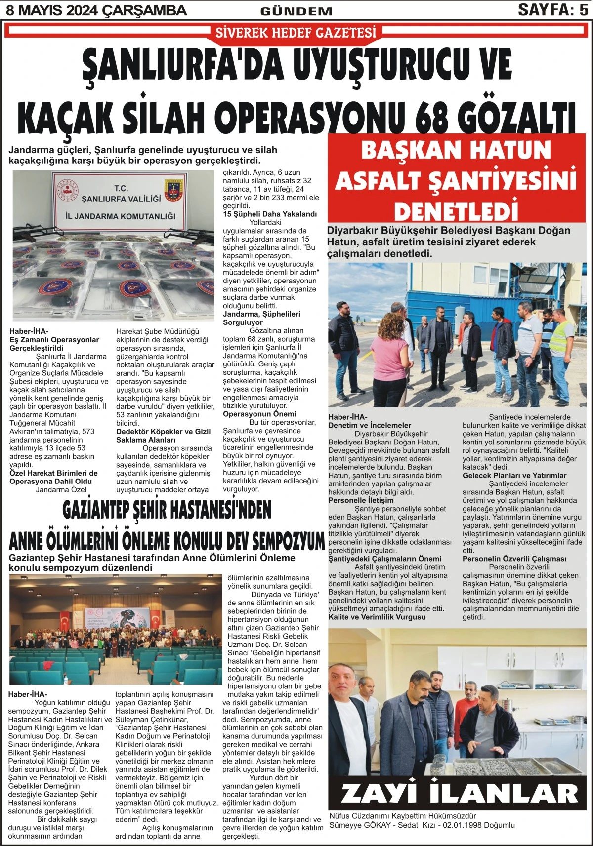 08.05.2024 Tarihli Gazetemiz