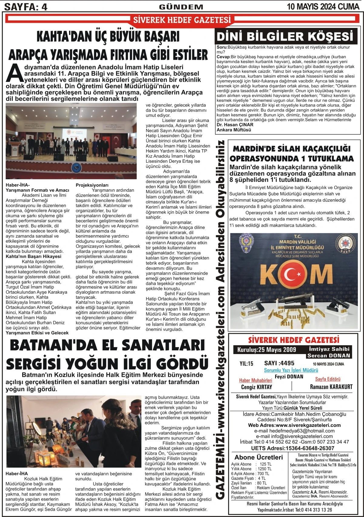 10.05.2024 Tarihli Gazetemiz