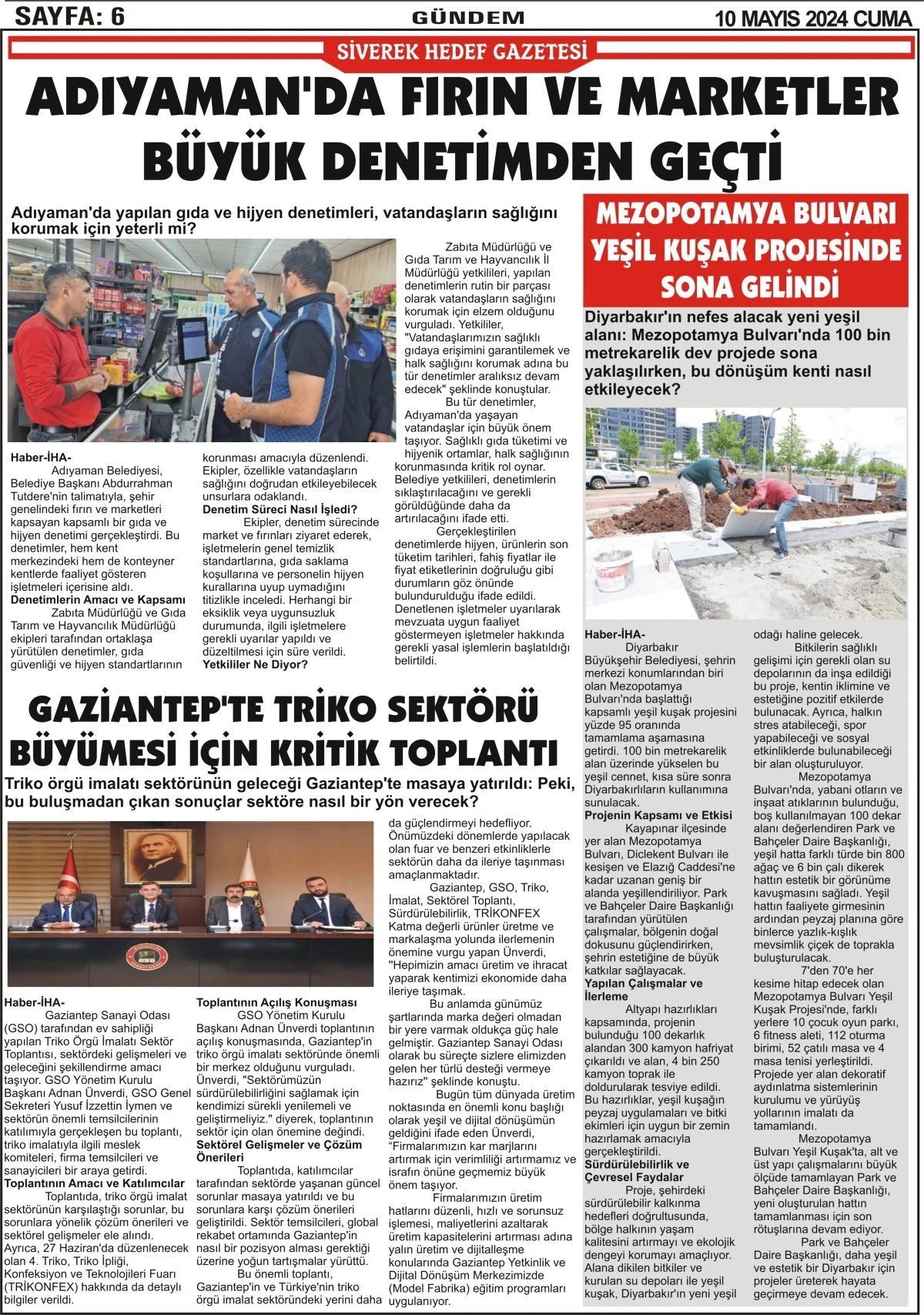 10.05.2024 Tarihli Gazetemiz