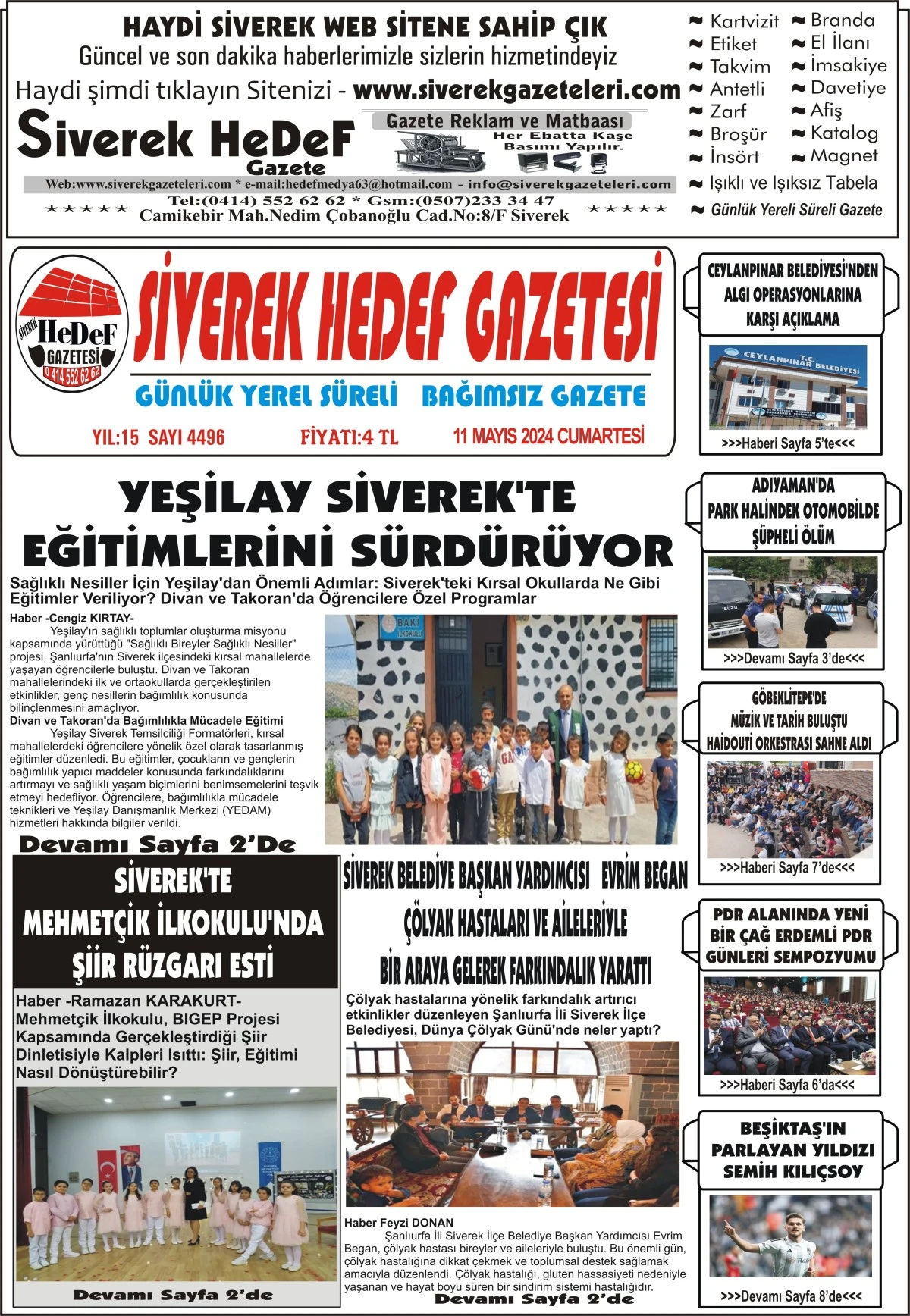 11.05.2024 Tarihli Gazetemiz