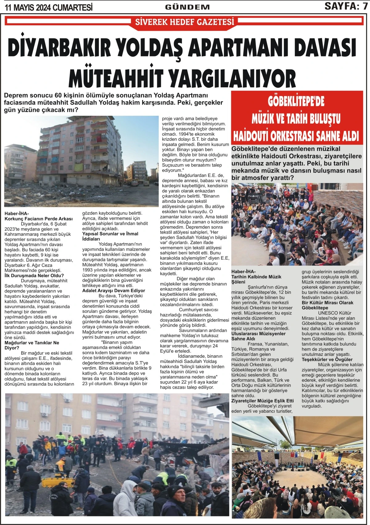 11.05.2024 Tarihli Gazetemiz