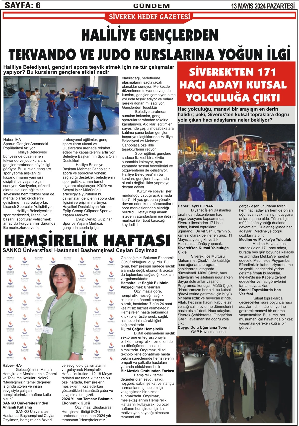 13.05.2024 Tarihli Gazetemiz
