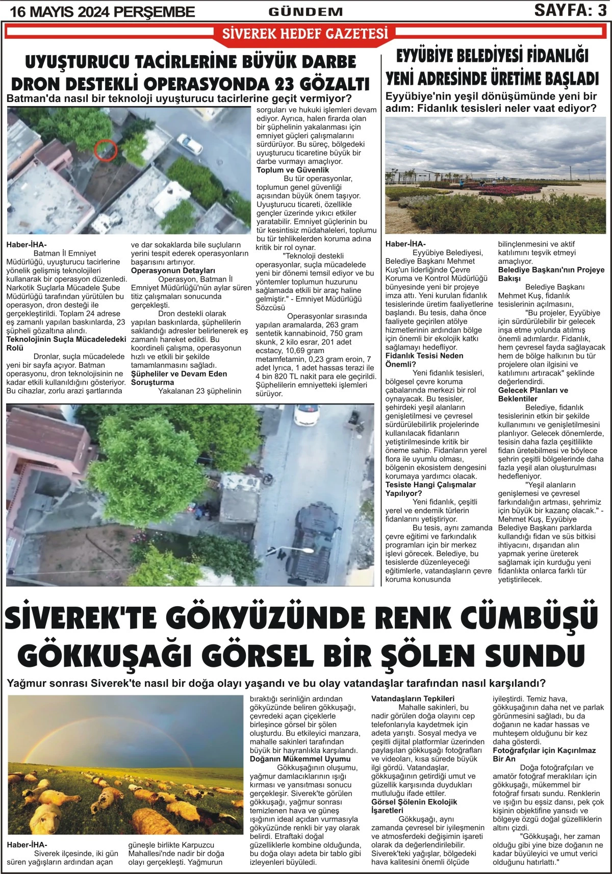 16.05.2024 Tarihli Gazetemiz