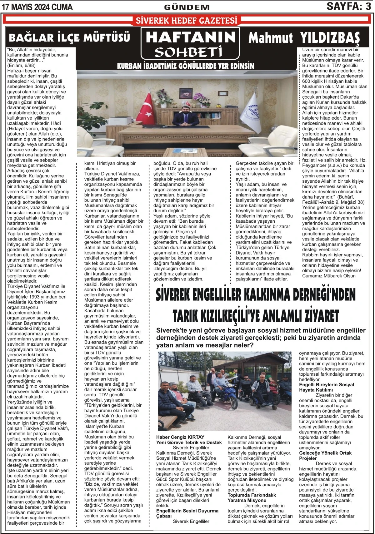17.05.2024 Tarihli Gazetemiz