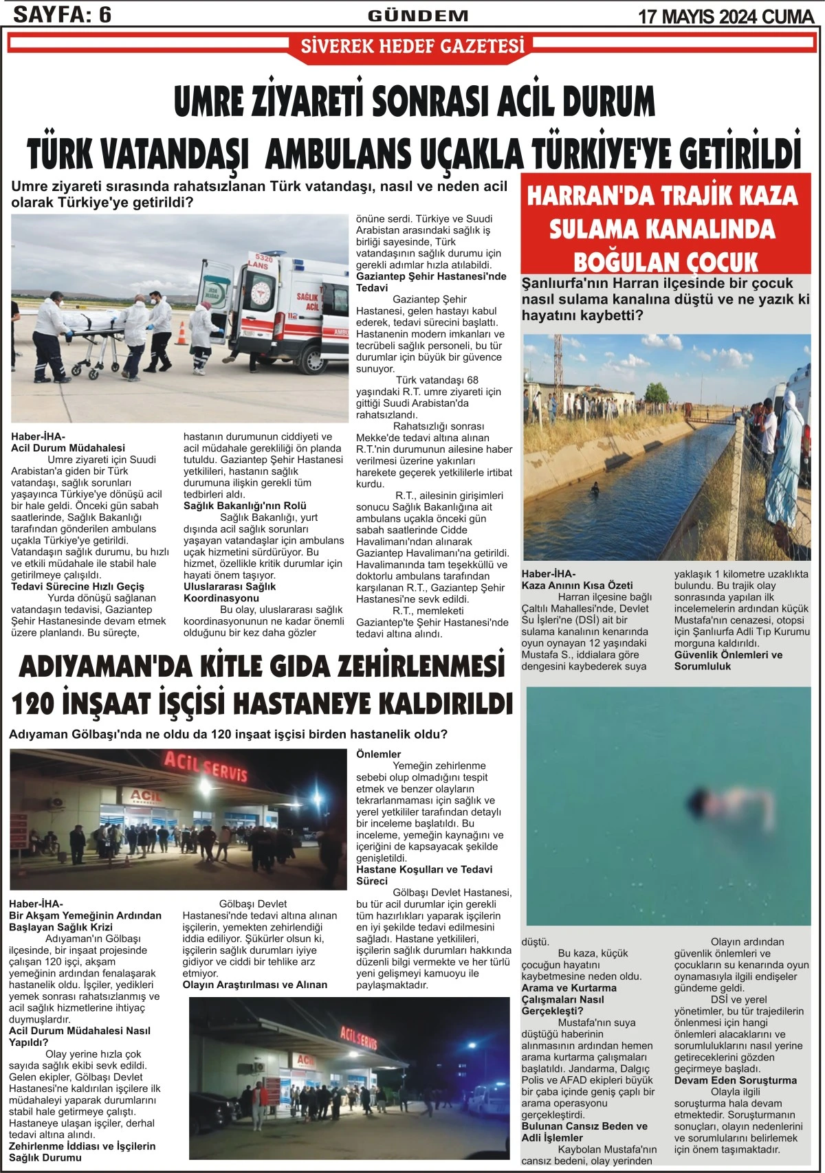 17.05.2024 Tarihli Gazetemiz