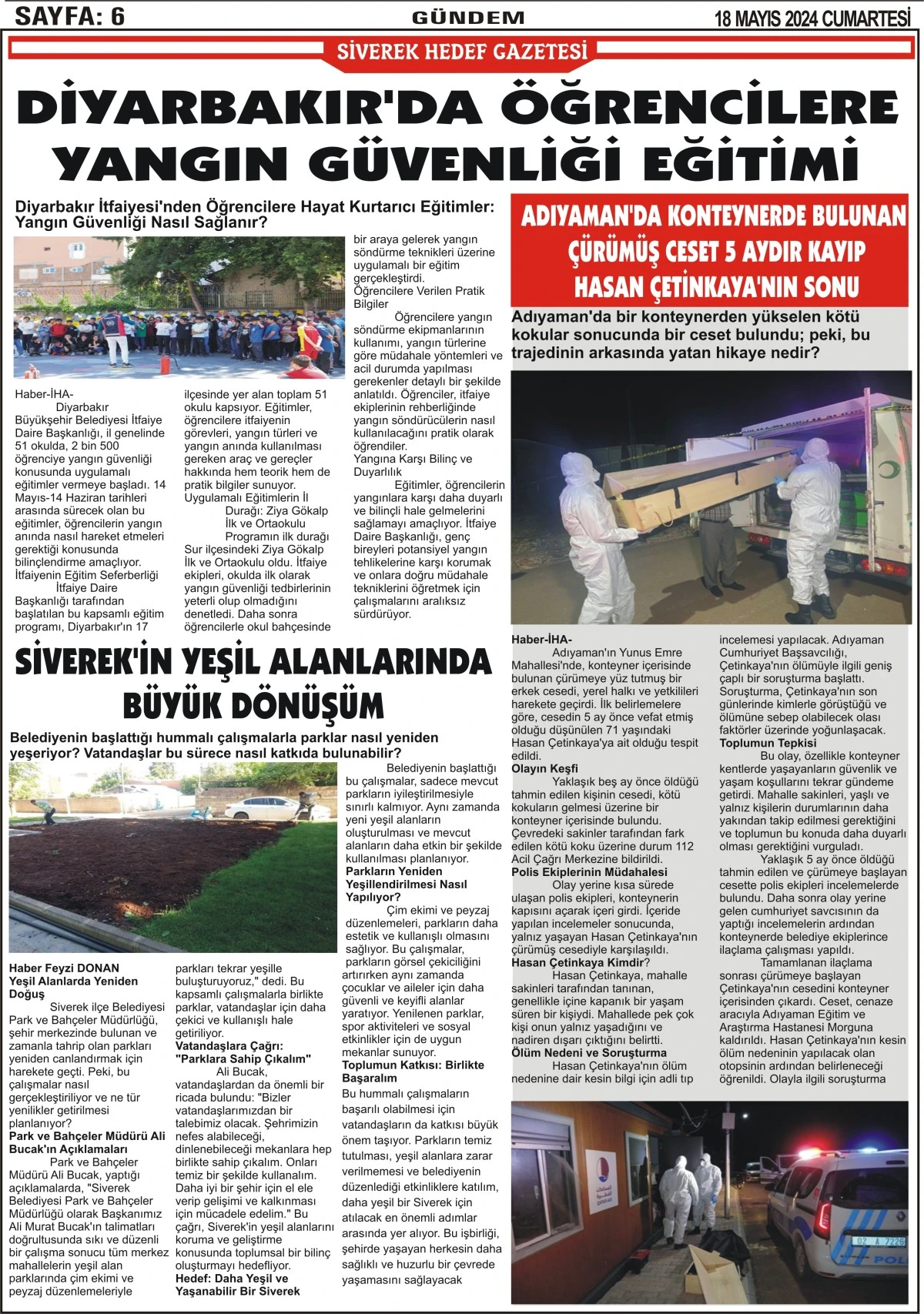 18.05.2024 Tarihli Gazetemiz