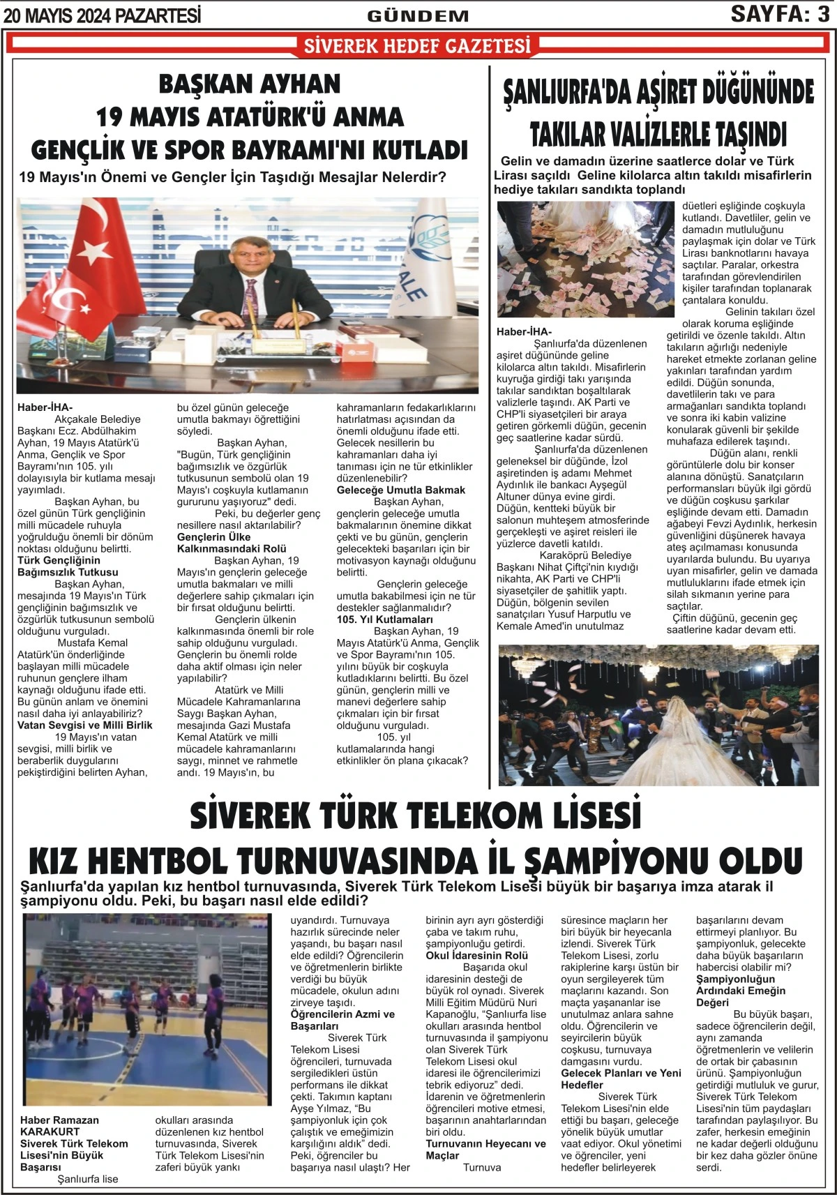 20.05.2024 Tarihli Gazetemiz