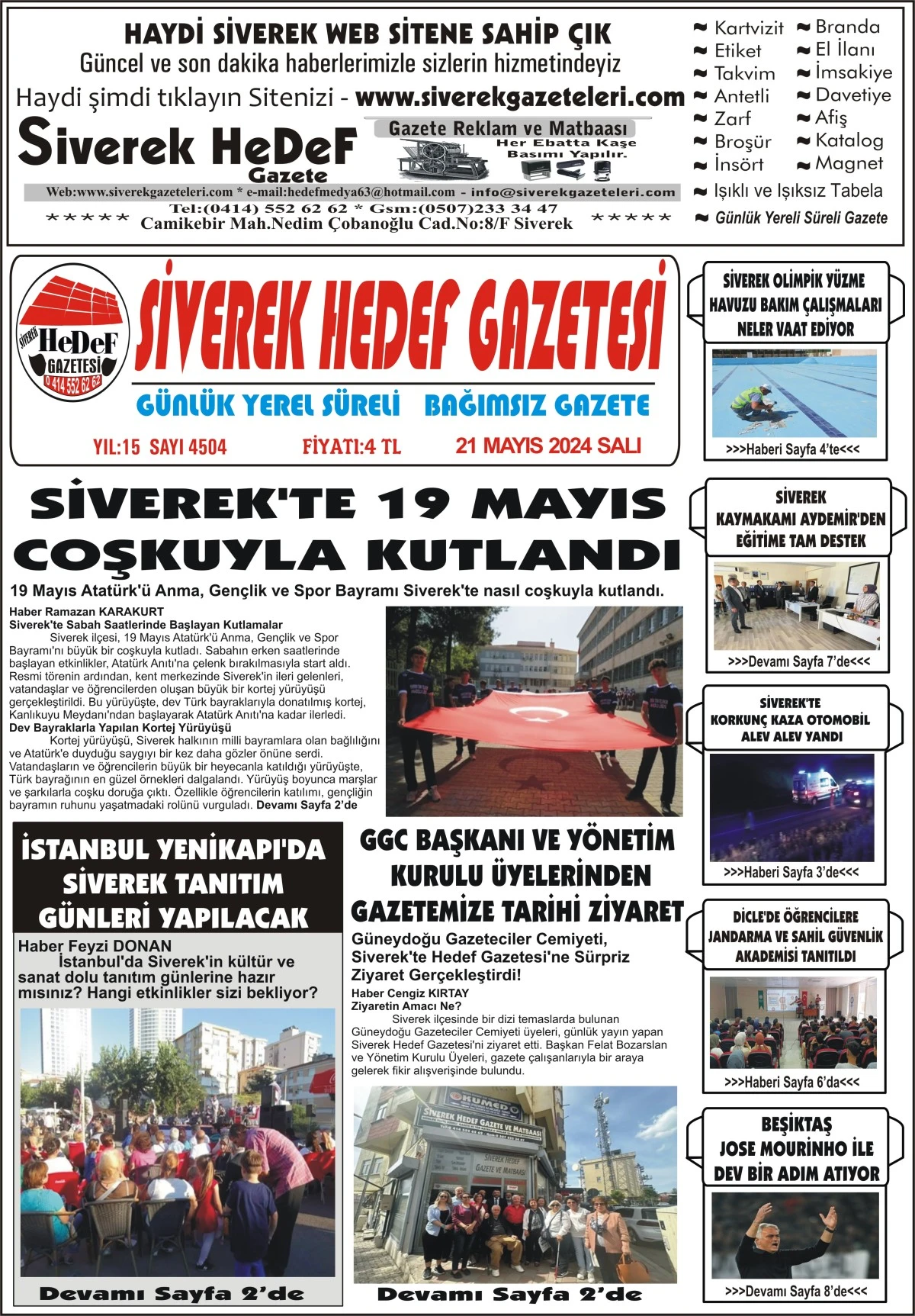 21.05.2024 Tarihli Gazetemiz