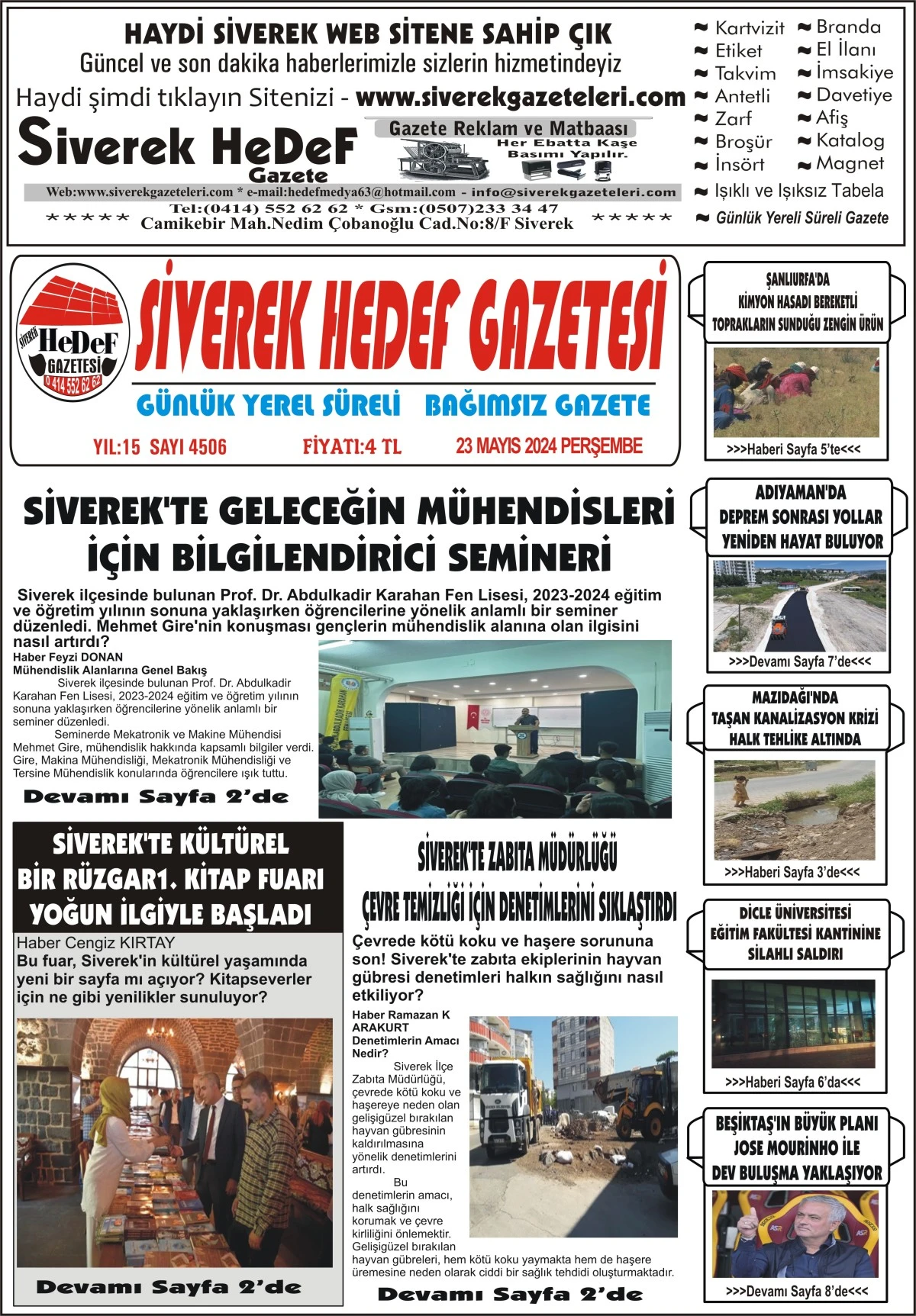 23.05.2024 Tarihli Gazetemiz 