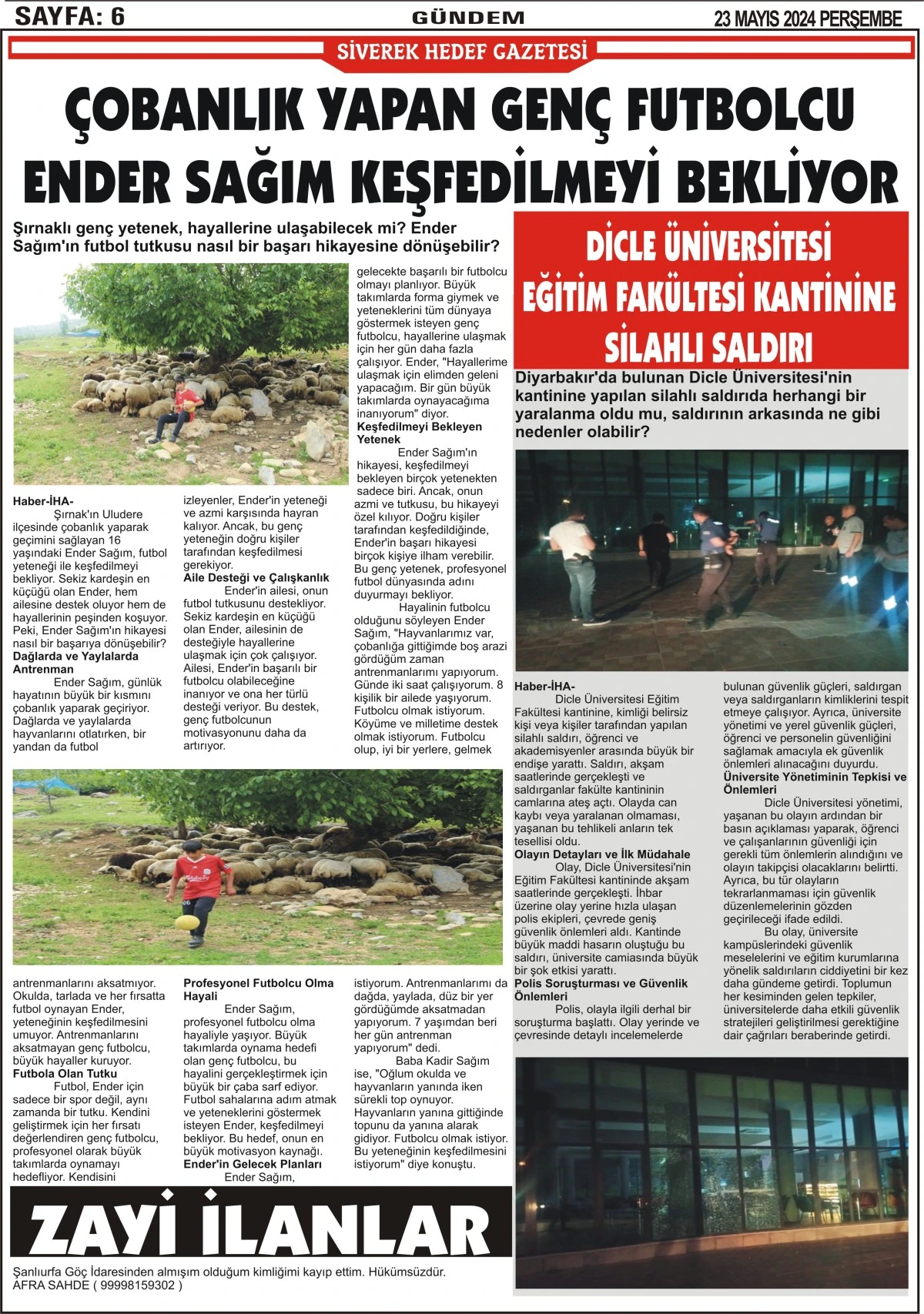 23.05.2024 Tarihli Gazetemiz 