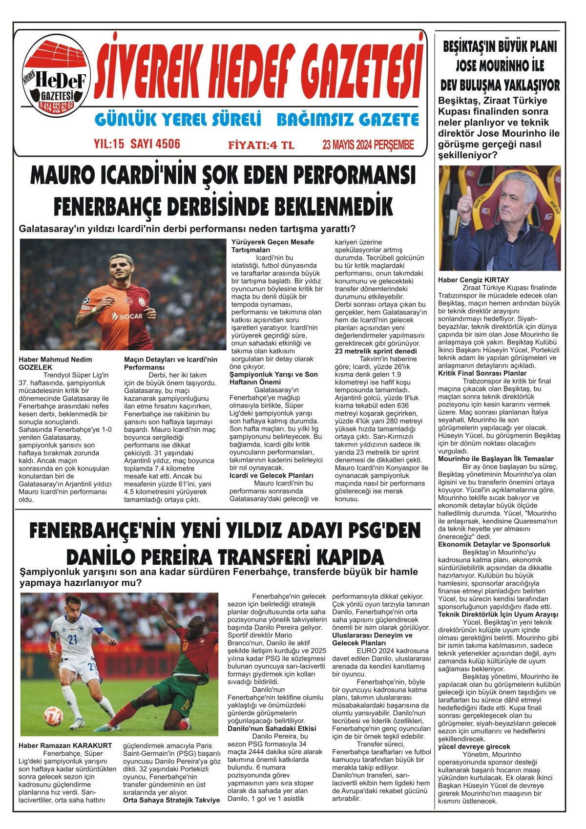 23.05.2024 Tarihli Gazetemiz 