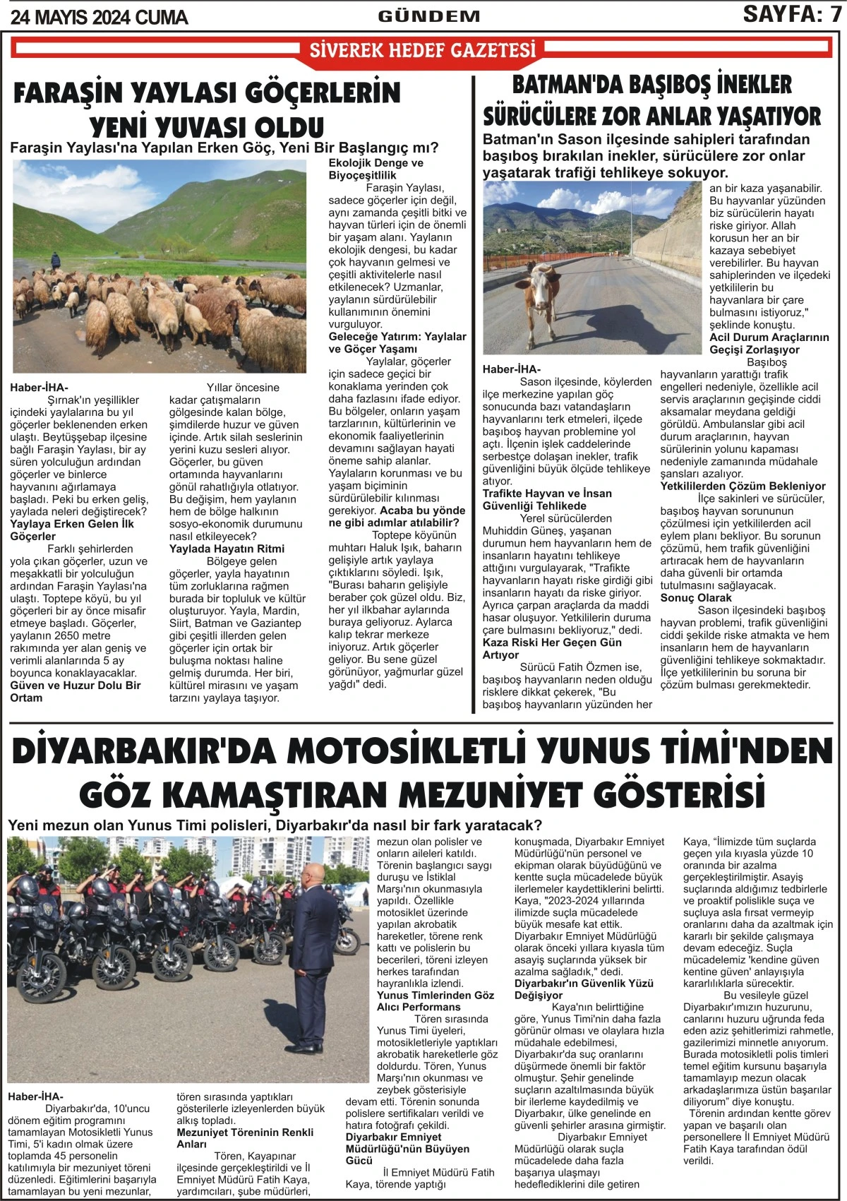 24.05.2024 Tarihli Gazetemiz
