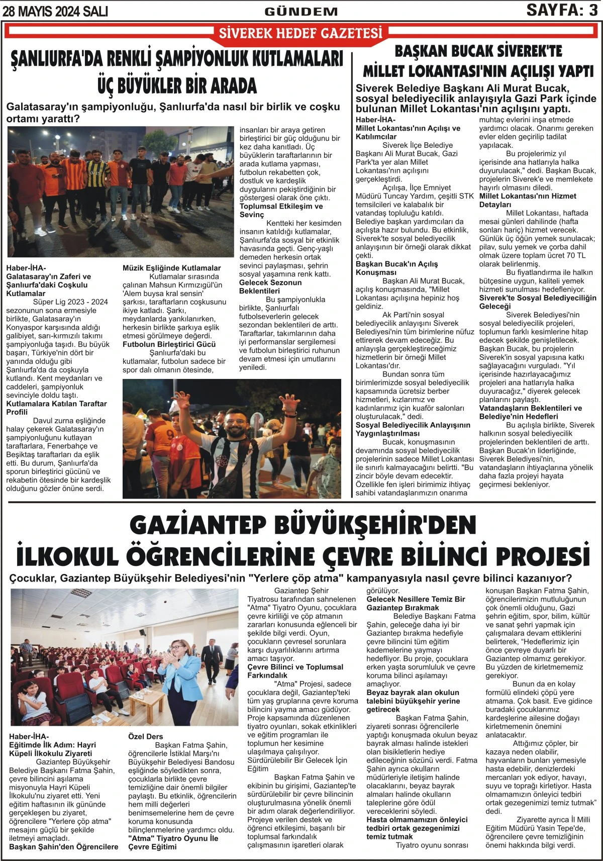 28.05.2024 Tarihli Gazetemiz