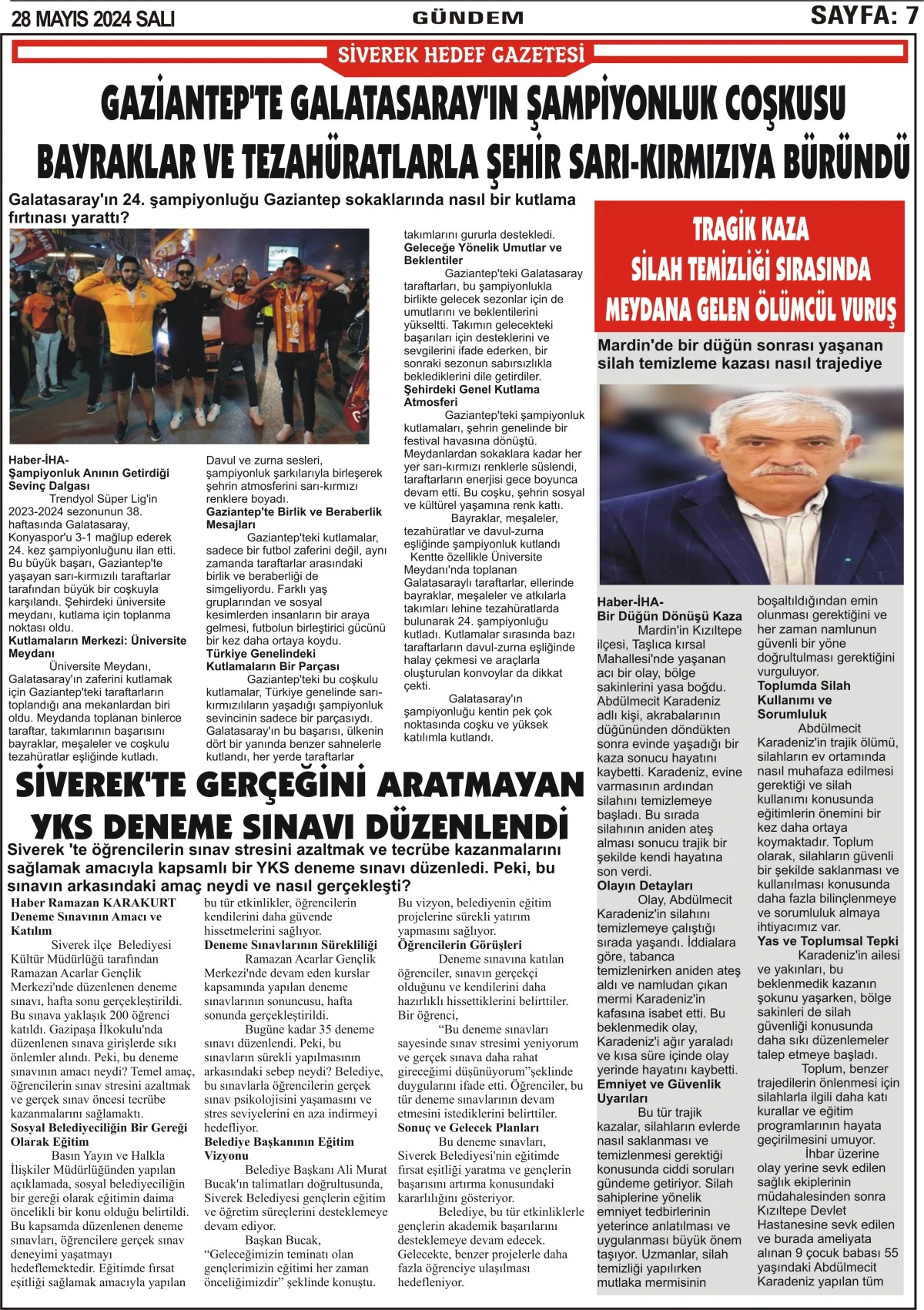 28.05.2024 Tarihli Gazetemiz