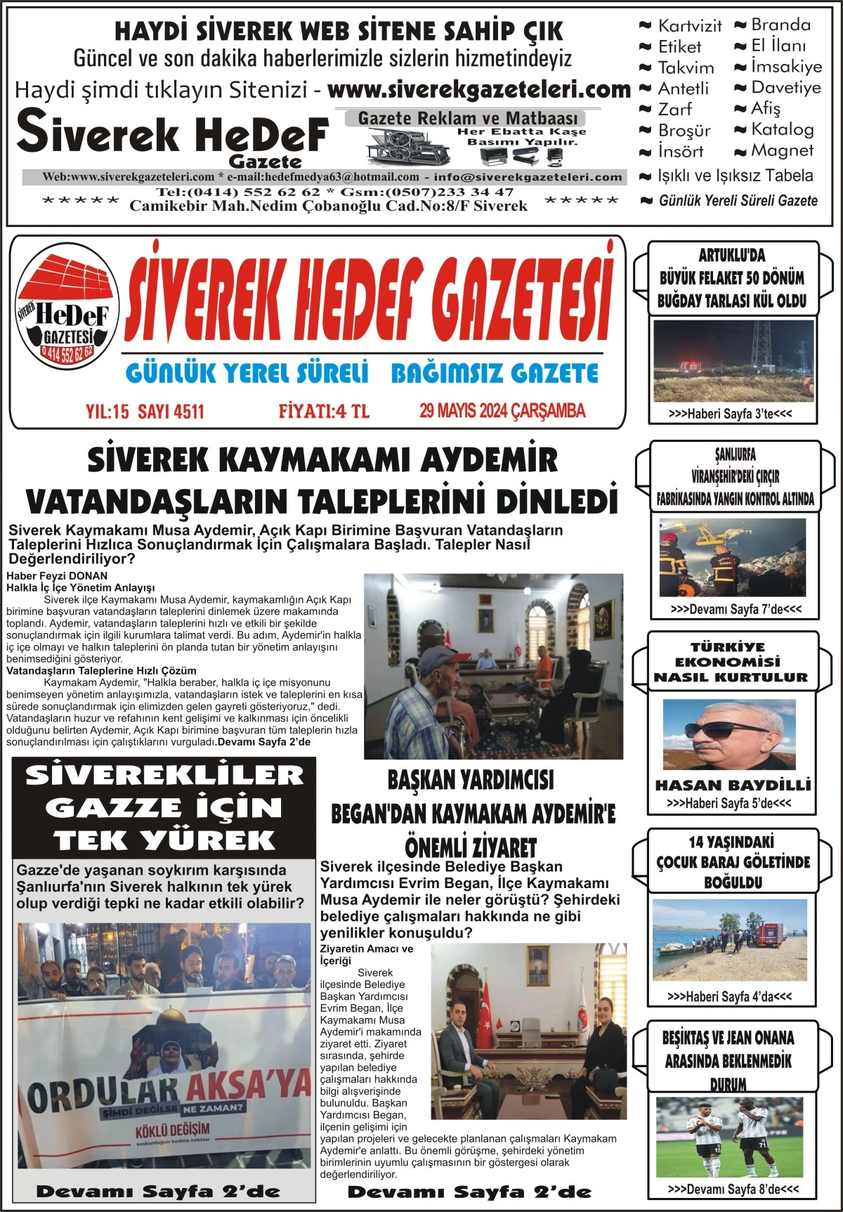 29.05.2024 Tarihli Gazetemiz