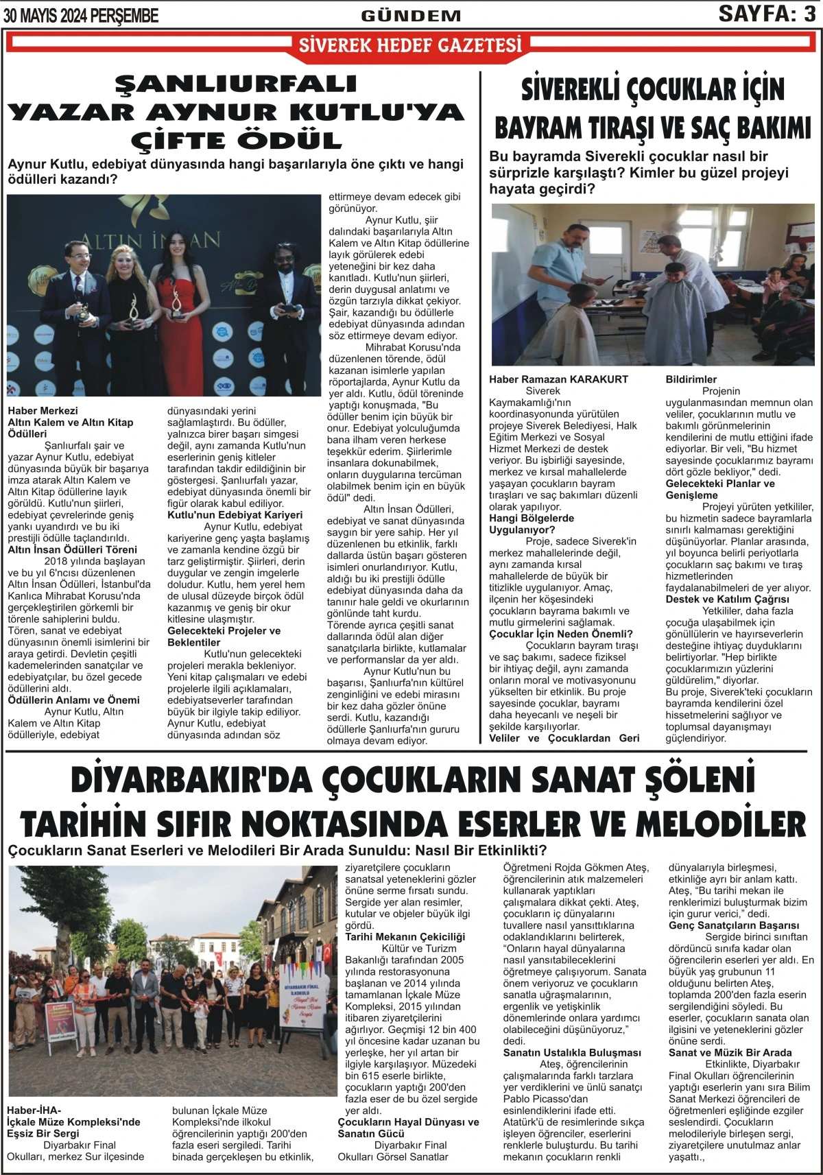 30.05.2024 Tarihli Gazetemiz