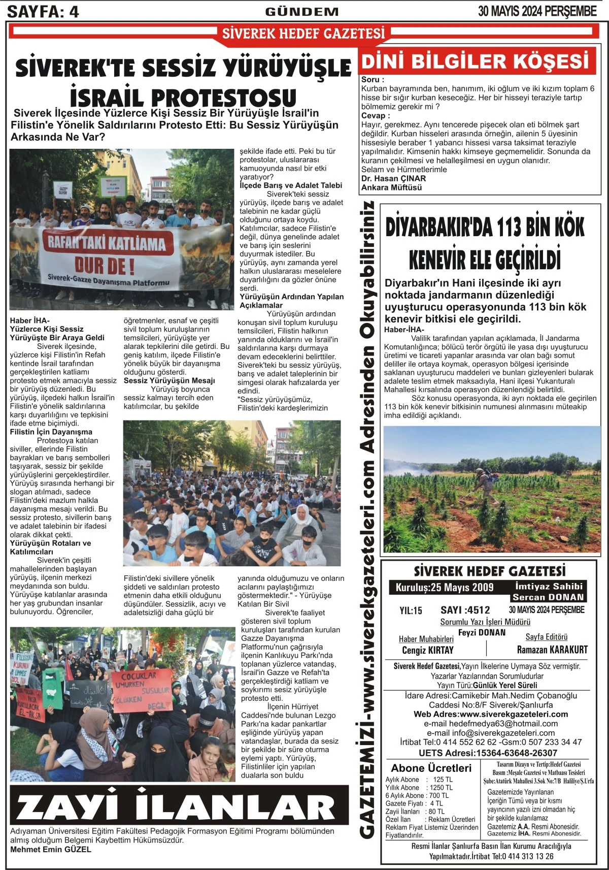 30.05.2024 Tarihli Gazetemiz
