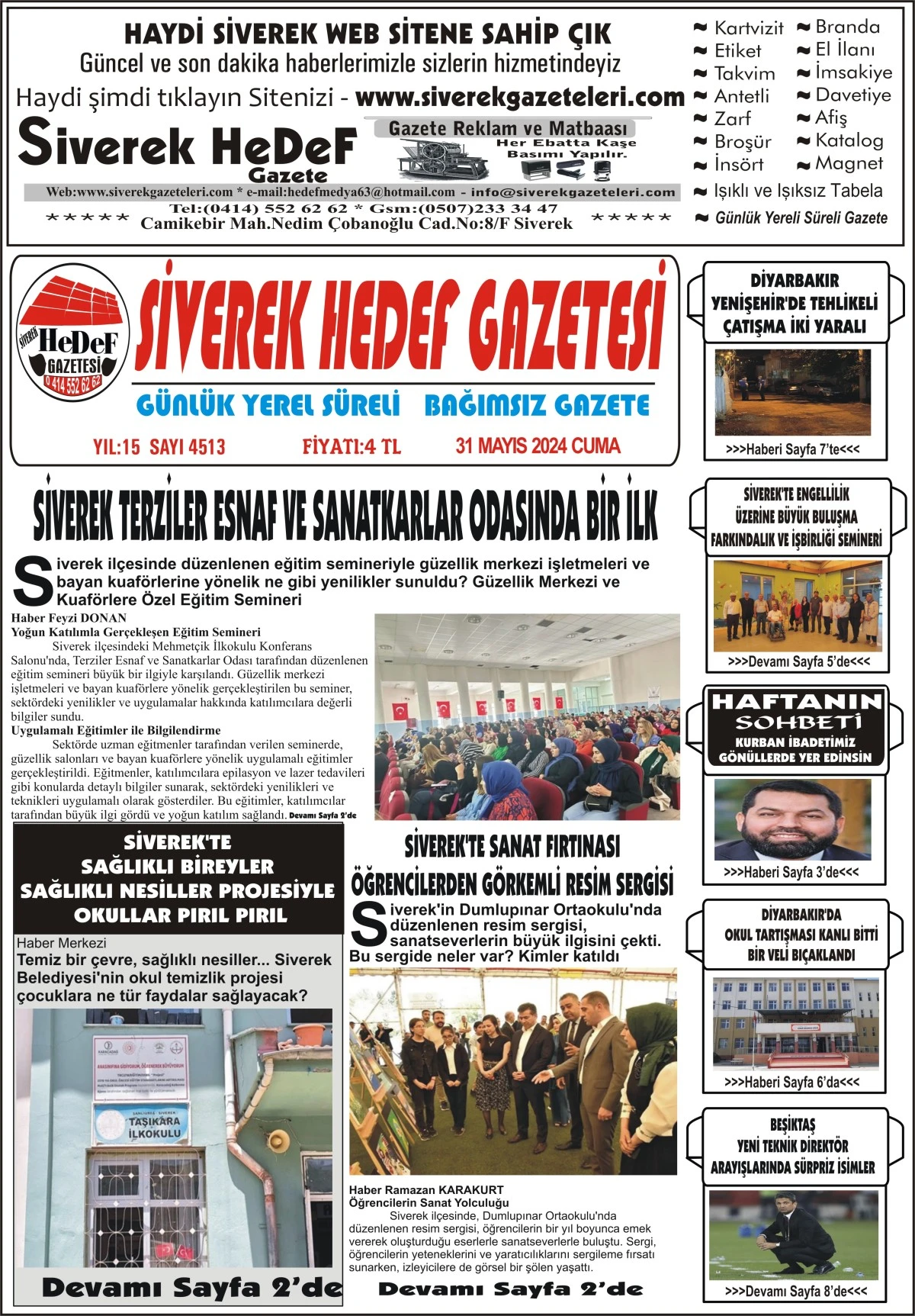 31.05.2024 Tarihli Gazetemiz