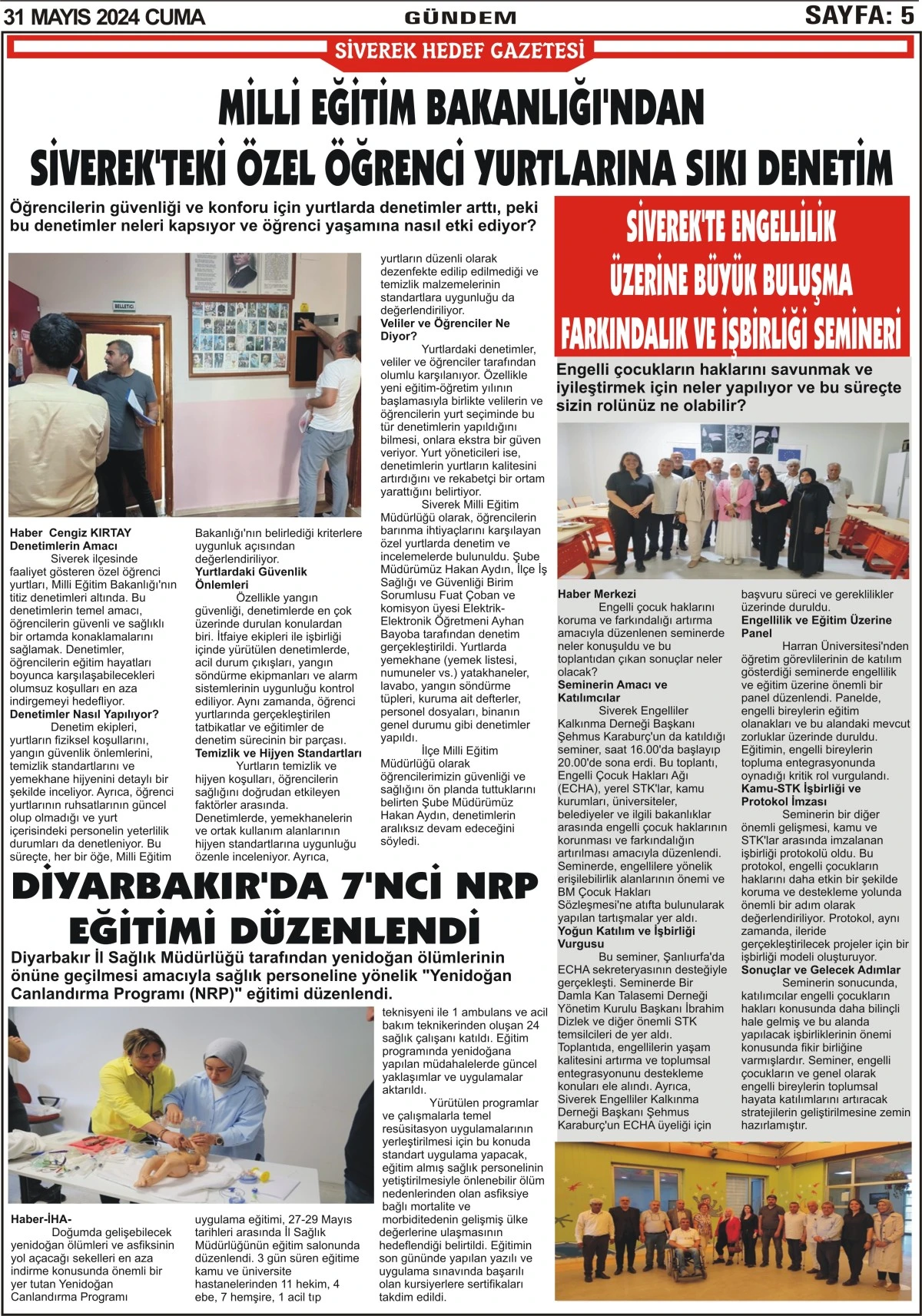 31.05.2024 Tarihli Gazetemiz