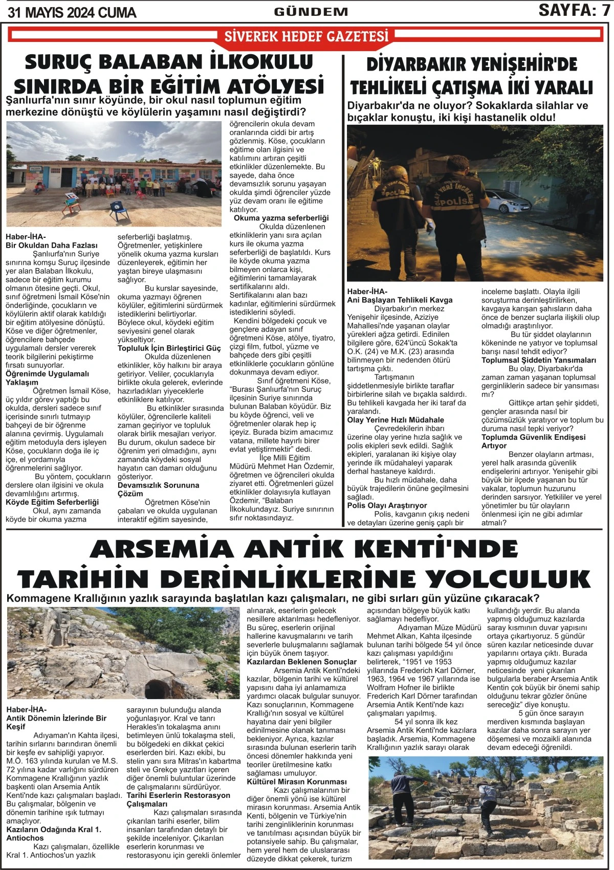 31.05.2024 Tarihli Gazetemiz