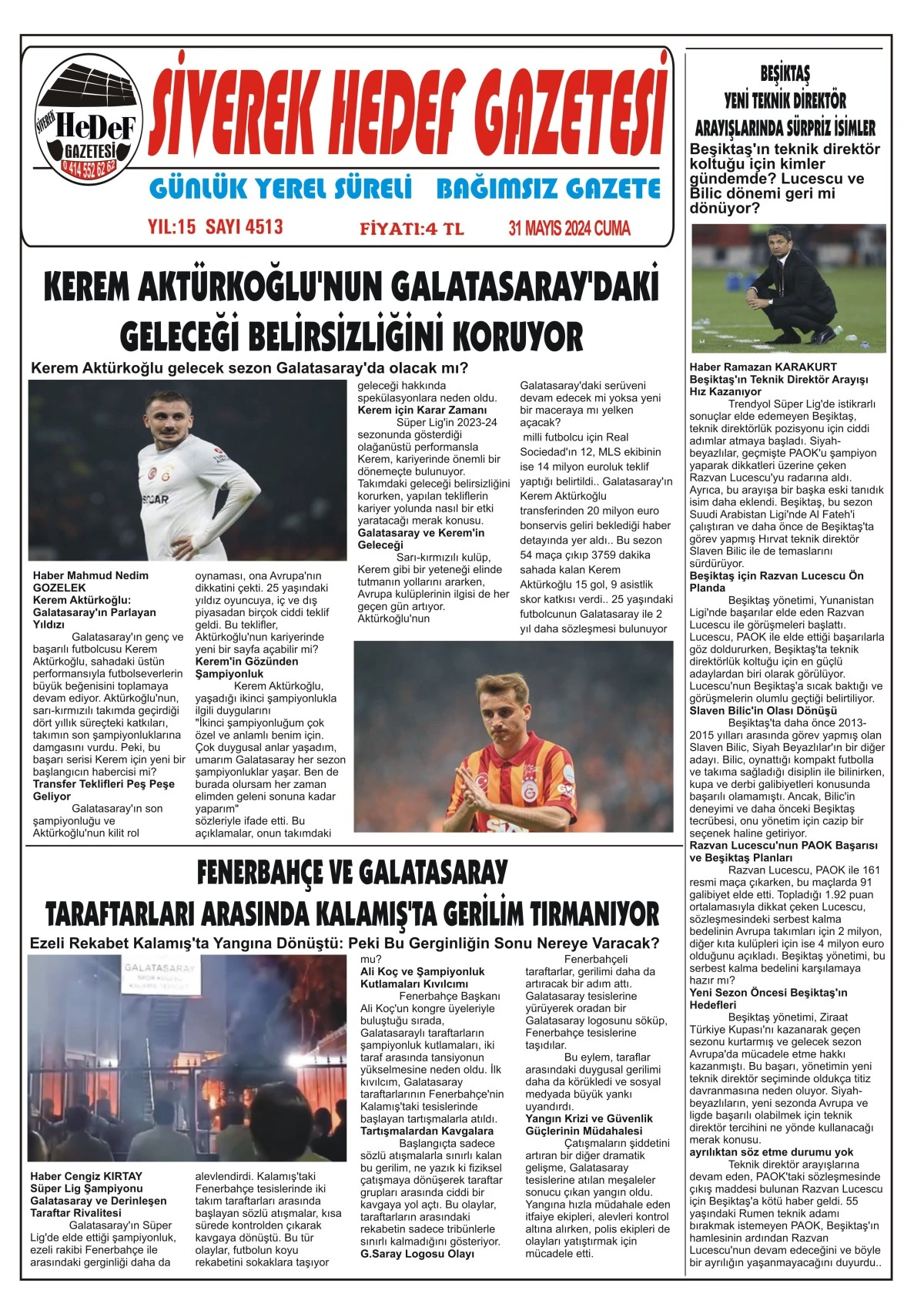 31.05.2024 Tarihli Gazetemiz