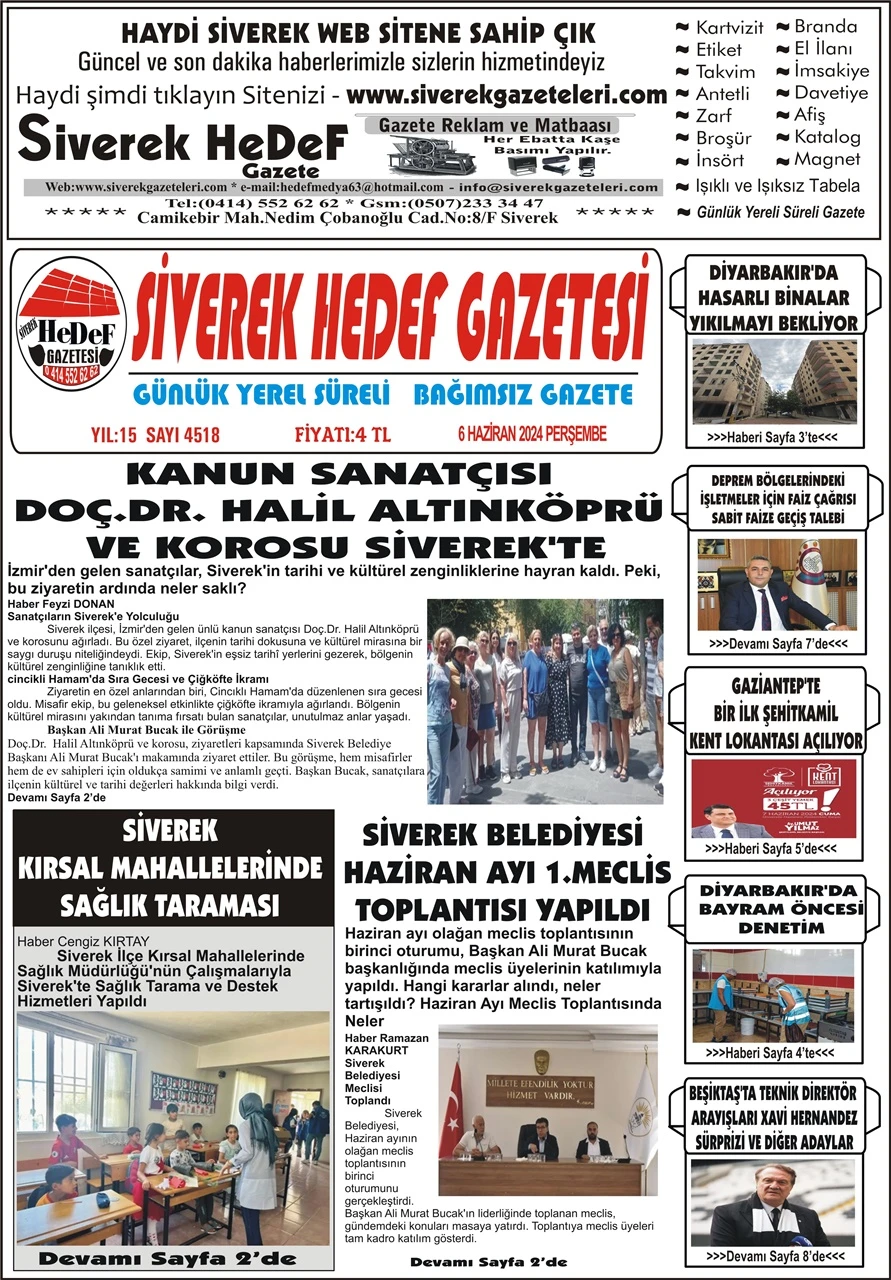 06.05.2024  Tarihli Gazetemiz