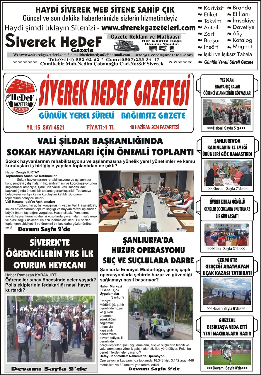10.06.2024 Tarihli  Gazetemiz