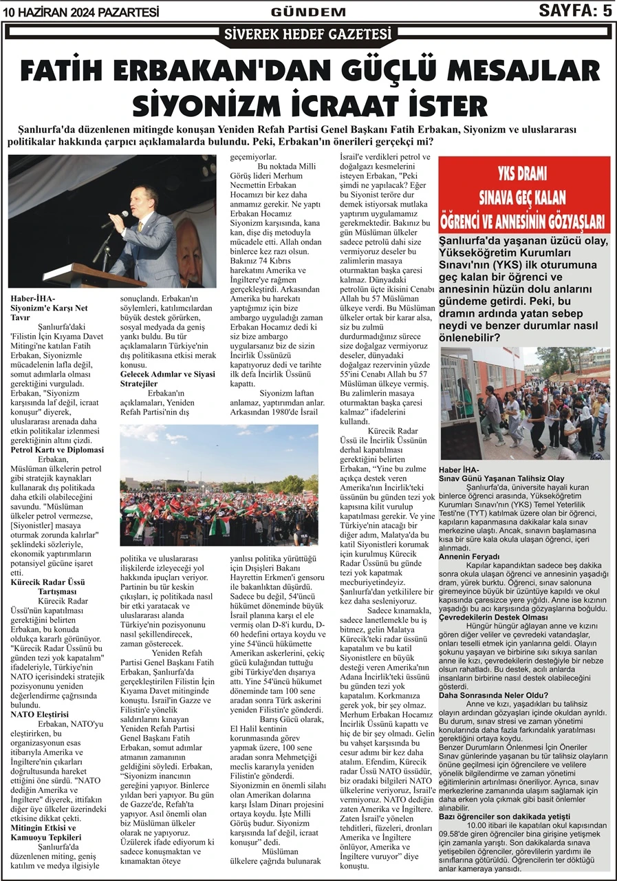 10.06.2024 Tarihli  Gazetemiz