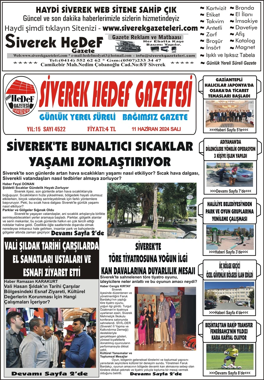 11.06.2024 Tarihli Gazetemiz