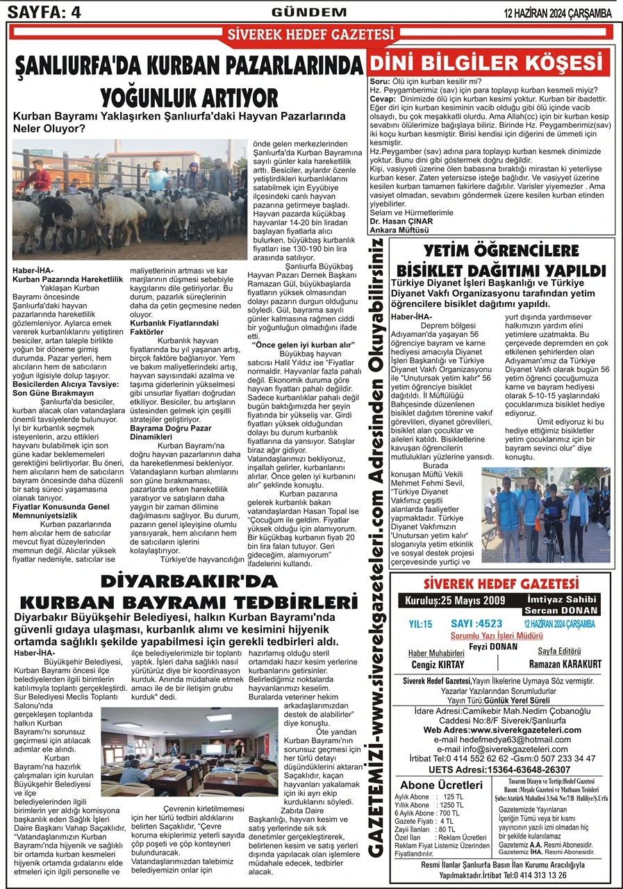 12.06.2024 Tarihli Gazetemiz
