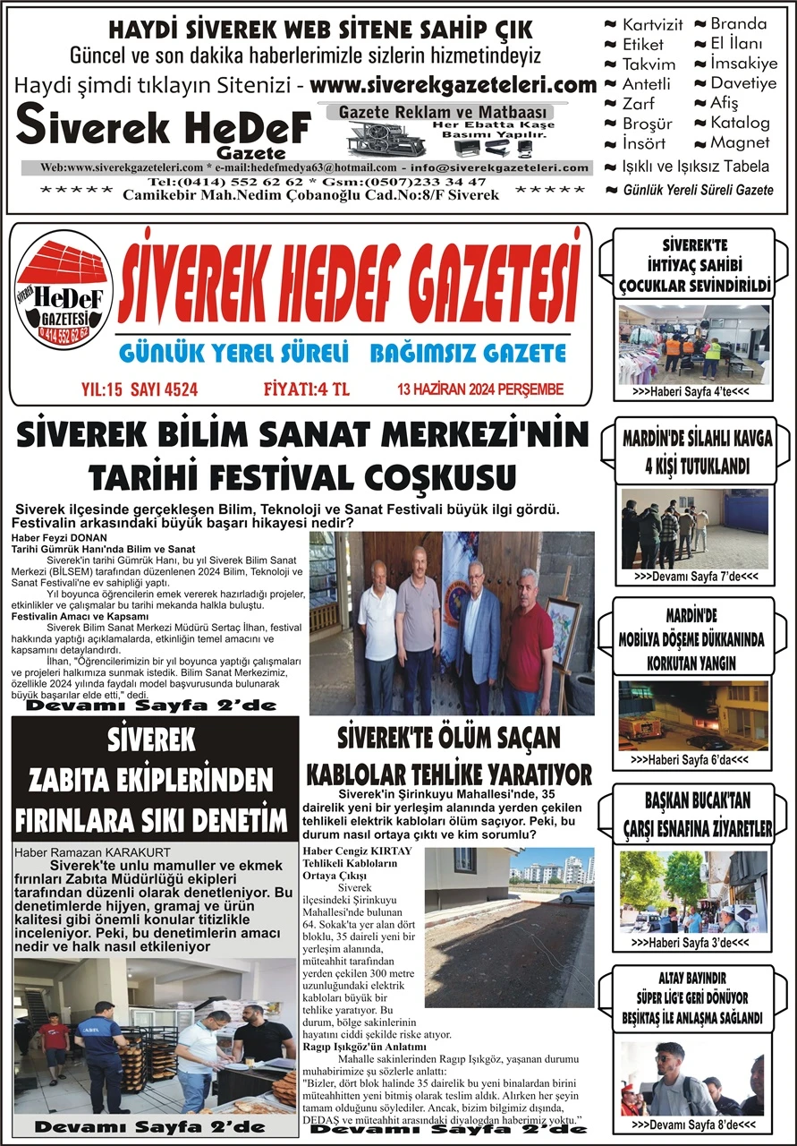 13.06.2024 Tarihli Gazetemiz
