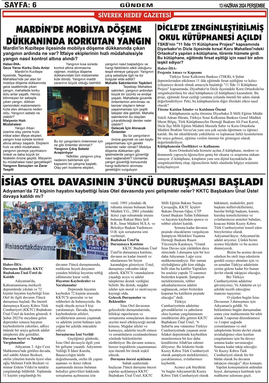 13.06.2024 Tarihli Gazetemiz