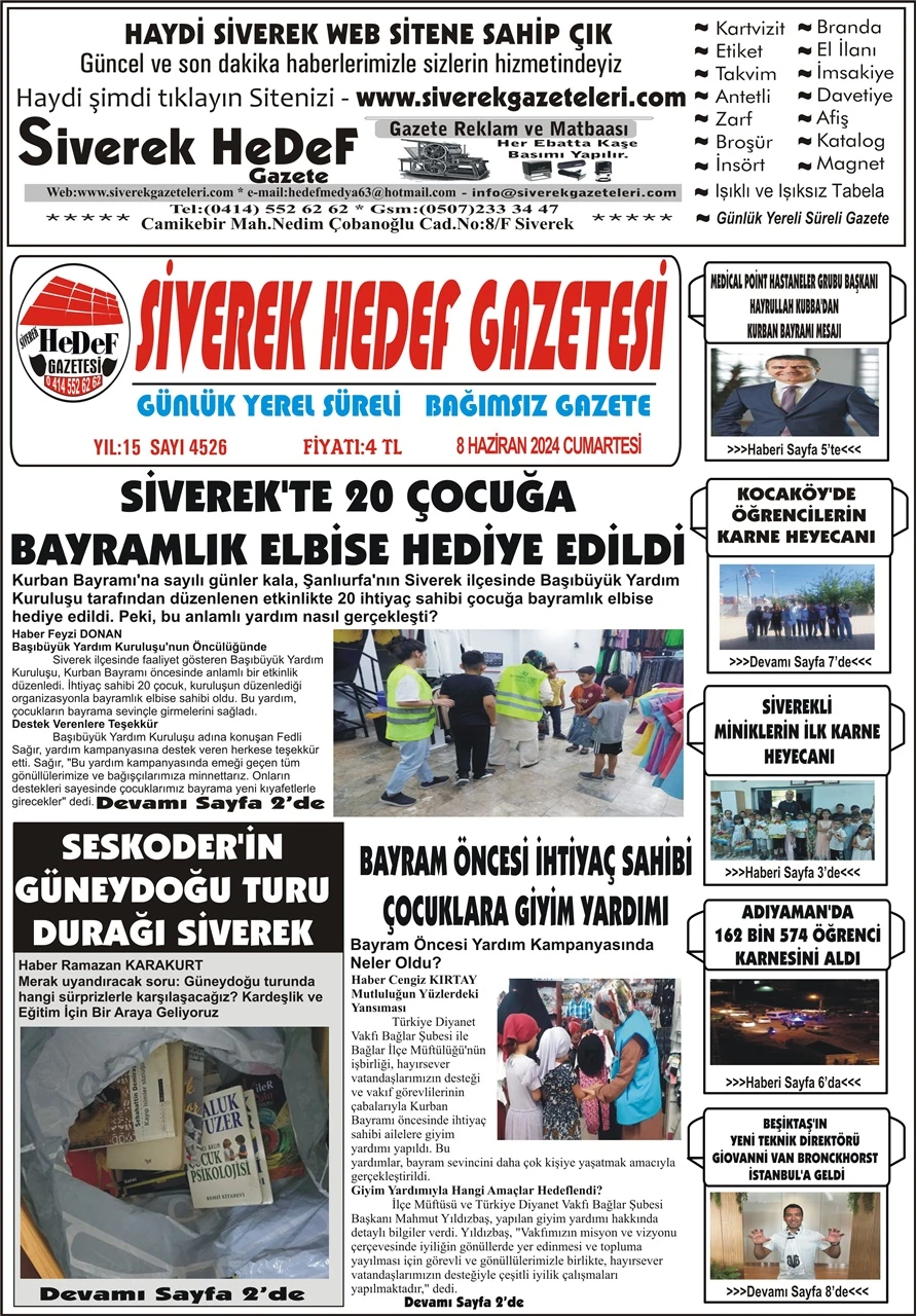 15.06.2024 Tarihli Gazetemiz