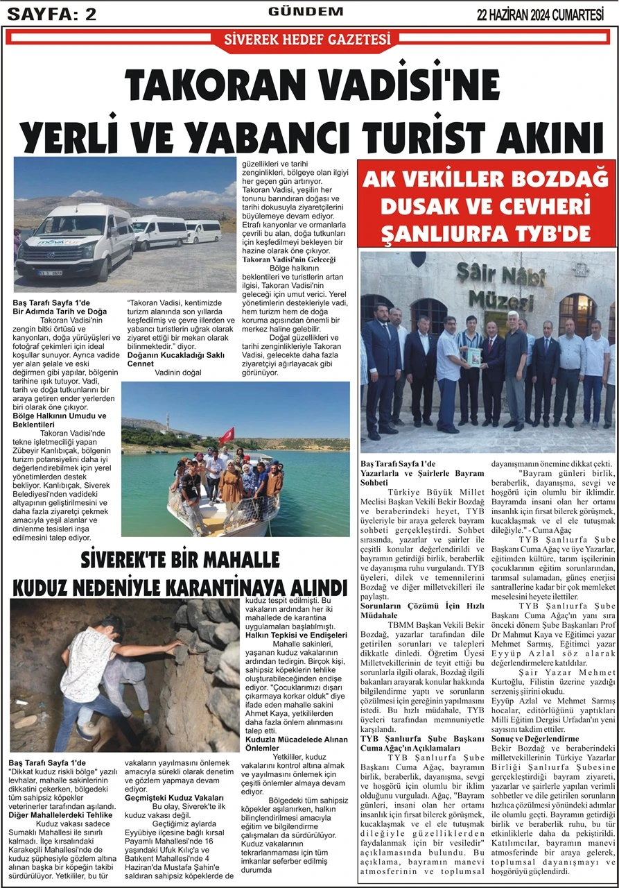 22.06.2024 Tarihli Gazetemiz