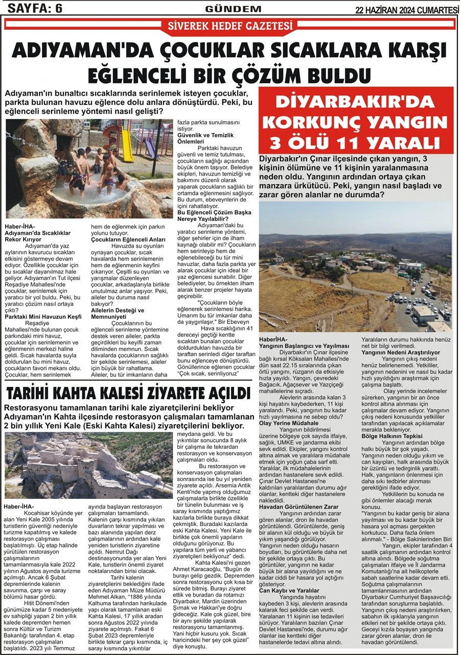 22.06.2024 Tarihli Gazetemiz
