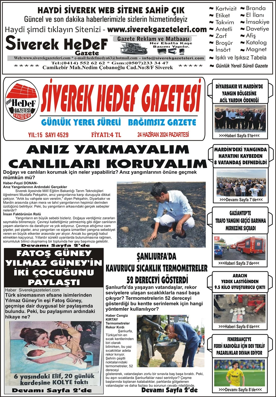 24.06.2024 Tarihli Gazetemiz