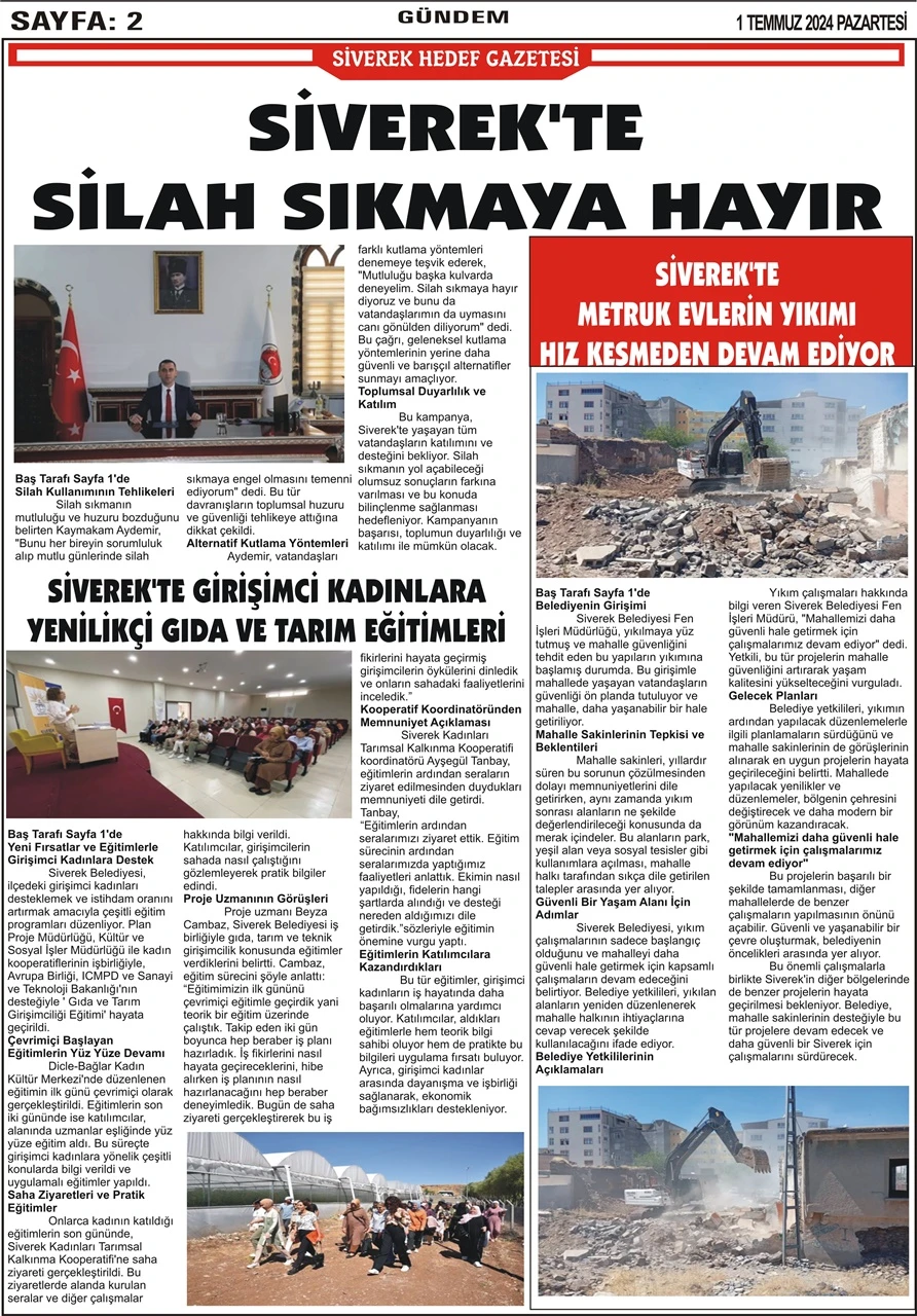 1.07.2024 Tarihli Gazetemiz