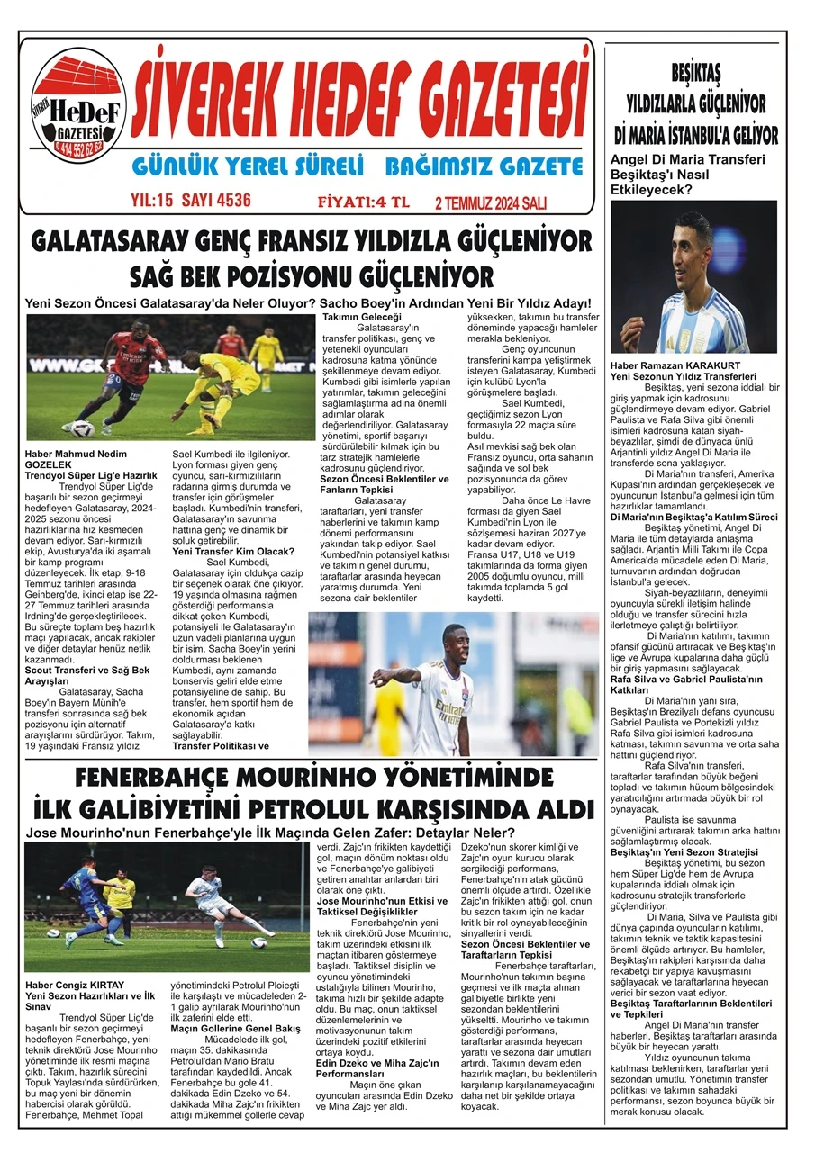 2.07.2024 Tarihli Gazetemiz