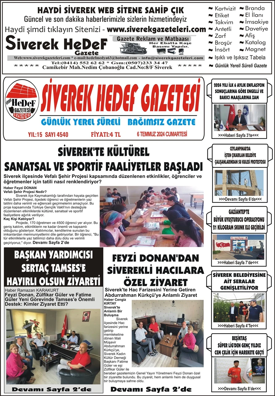 6.07.2024 Tarihli Gazetemiz