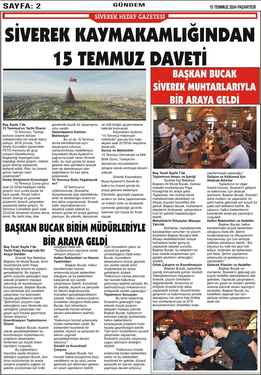 15.07.2024 Tarihli Gazetemiz